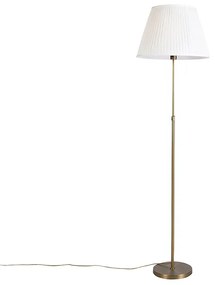 Lampada da terra in bronzo con paralume plissettato crema 45 cm regolabile - Parte