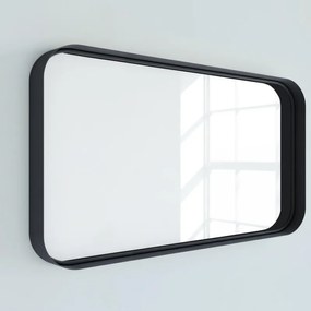 Specchio Kende rettangolare in alluminio nero 120 x 75 cm