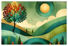 Quadro su tela – Albero della vita nel paesaggio