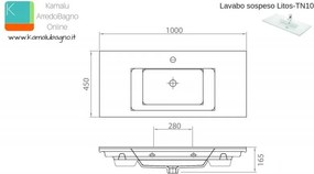 Mobile bagno 100cm con struttura metallica nera IKOS-100 - KAMALU