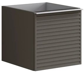 Mobile da bagno sotto lavabo Pixel grigio L 40 x H 40 x P 45.5 cm 2 cassetti, lavabo non incluso