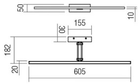 Redo 01-3462 - Lampada LED da quadro LINEAR LED/8W/230V 60,5 cm CRI 92 bianco