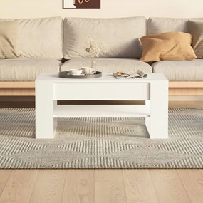 Tavolino da salotto bianco 102x55x45 cm legno multistrato