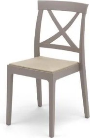 Sedia polipropilene impilabile per uso interno ed esterno ARTEMIDE tortora Set da 2