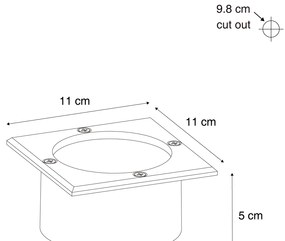 Set di 6 faretti da terra quadrati in alluminio con LED IP65 solari - Terry