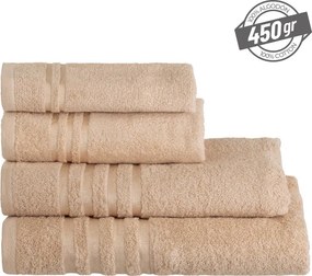 Asciugamano tipo terry beige in cotone 100x150 cm Simple – Casa Selección
