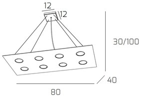 Sospensione Moderna Area Metallo Sabbia Metallo 8 Luci Gx53