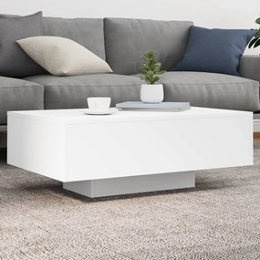 Tavolino Da Soggiorno Con Luci Led Bianco 85x55x31 Cm /