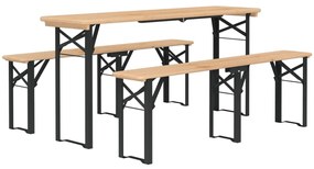 Set tavolo birreria pieghevole 3 pz in legno massello di abete