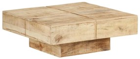 Tavolino Da Salotto 80x80x28 Cm İn Legno Massello Di Mango /