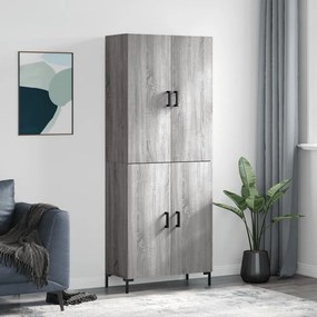 Credenza Grigio Sonoma 69,5x34x180 cm in Legno Multistrato