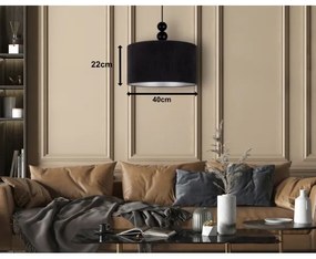 Duolla - Lampadario a sospensione con filo LYON 1xE27/15W/230V diametro 40 cm nero