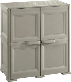 Armadio basso Omnimodus TONTARELLI in resina, tortora L 79 x H 85.5 x P 43 cm 2 ante, adatto per interno/esterno