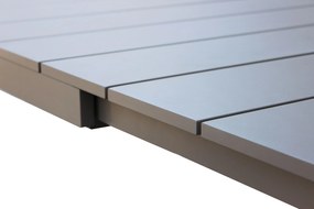 ALASKA - set tavolo in alluminio cm 214/280 x 100 x 75,5 h con 8 poltrone Aulus