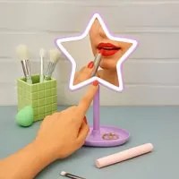 Specchio da tavolo stella con led lilla