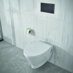 Placca cassetta wc Oli74 Plus slim in ABS nero Matt con doppio scarico