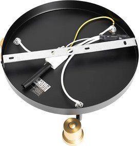 Faretto da soffitto nero con oro e vetro fumé 3 luci - Zuzanna
