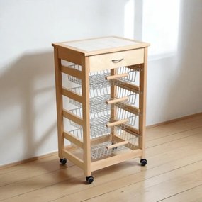 Carrello VESUVIO portafrutta senza base NATURALE