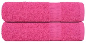 Asciugamani Da Bagno 2 Pz Rosa 100x150 Cm 360 G/m² 100% Cotone /