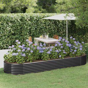 Letto Da Giardino İn Acciaio A Polvere 322x100x36 Cm Antracite /