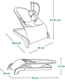 Lionelo - Dondolo per bambini LILAC beige