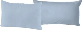 Coppia di Federe 52x82 cm in Cotone Tinta Unita Azzurro...