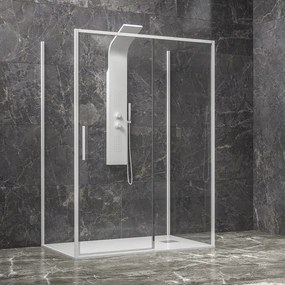 Box doccia 3 lati 90x100x90 scorrevole  telaio bianco | KLA-4000N - KAMALU