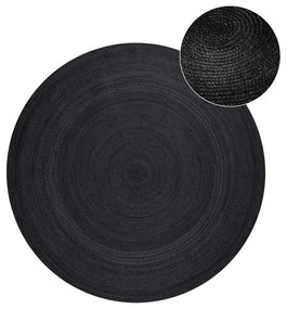 Tappeto rotondo nero in iuta reversibile/tessuto a mano ø 140 cm Braided – Hanse Home