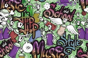 Carta da parati – Street art allegro in verde