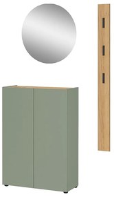 Set di mobili da ingresso verde chiaro con effetto rovere 104x200x33 cm Alviano – Germania