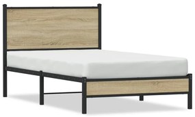 Giroletto Senza Materaso İn Metallo Rovere Sonoma 100x190 Cm /
