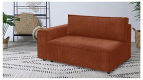Modulo divano in velluto a coste color mattone, angolo sinistro Nihad modular - Bobochic Paris