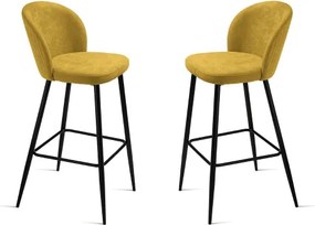 Sgabello in tesssuto Giallo con struttura in metallo MEGGIE 2 pezzi
