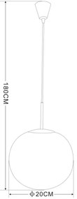 Globo 1583S - Lampadario a sospensione con filo JOEL 1xE27/60W/230V d. 20 cm