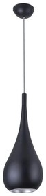 MAXLIGHT P0233 - Lampadario a sospensione con filo DROP 1xE27/40W/230V diametro 20 cm nero