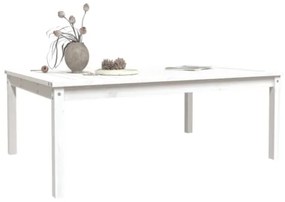 Tavolo da Giardino Bianco 121x82,5x45 cm Legno Massello di Pino