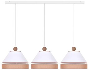 Duolla - Lampadario a sospensione con filo AVIGNON 3xE27/15W/230V bianco/marrone