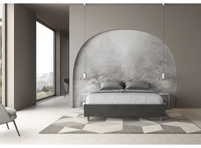 Letto matrimoniale e rete 160x200 in microfibra grigio Azelia