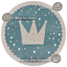 Tappeto blu per bambini ø 100 cm Crown - Hanse Home