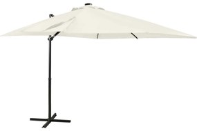 Ombrellone A Sbalzo Con Palo E Luci A Led Sabbia 250 Cm /