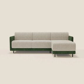 Narciso divano letto angolare con materasso alto 18 cm e penisola contenitore in tessuto bicolore impermeabile T11 e T06