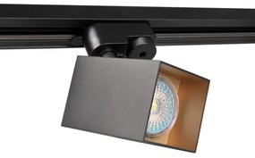Faretto per sistema a binario SQUARE 1xGU10/10W/230V nero