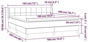 Giroletto a Molle con Materasso Marrone Scuro 180x200cm Tessuto