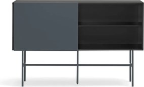 Cassettiera bassa nero/antracite con ante scorrevoli 140x91 cm Nube - Teulat