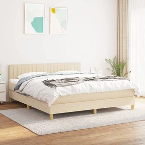 Giroletto A Molle Con Materasso Crema 160x200 Cm İn Tessuto /