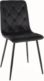 Sedia Jerry velluto nero Blu19