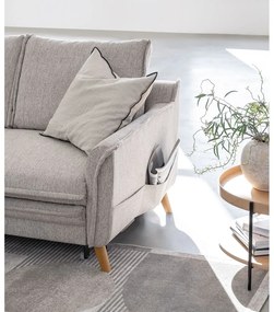 Divano angolare greige allungabile/con contenitore (con penisola a sinistra/con chaise lounge) Charming Charlie – Miuform