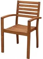 Sedia da giardino in legno di acacia con braccioli