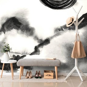 Carta da parati autoadesiva – Pittura giapponese in bianco e nero