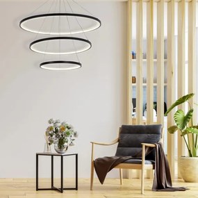 Lampadario LED a sospensione con filo LEA LED/60W/230V 4000K diametro 80 cm nero